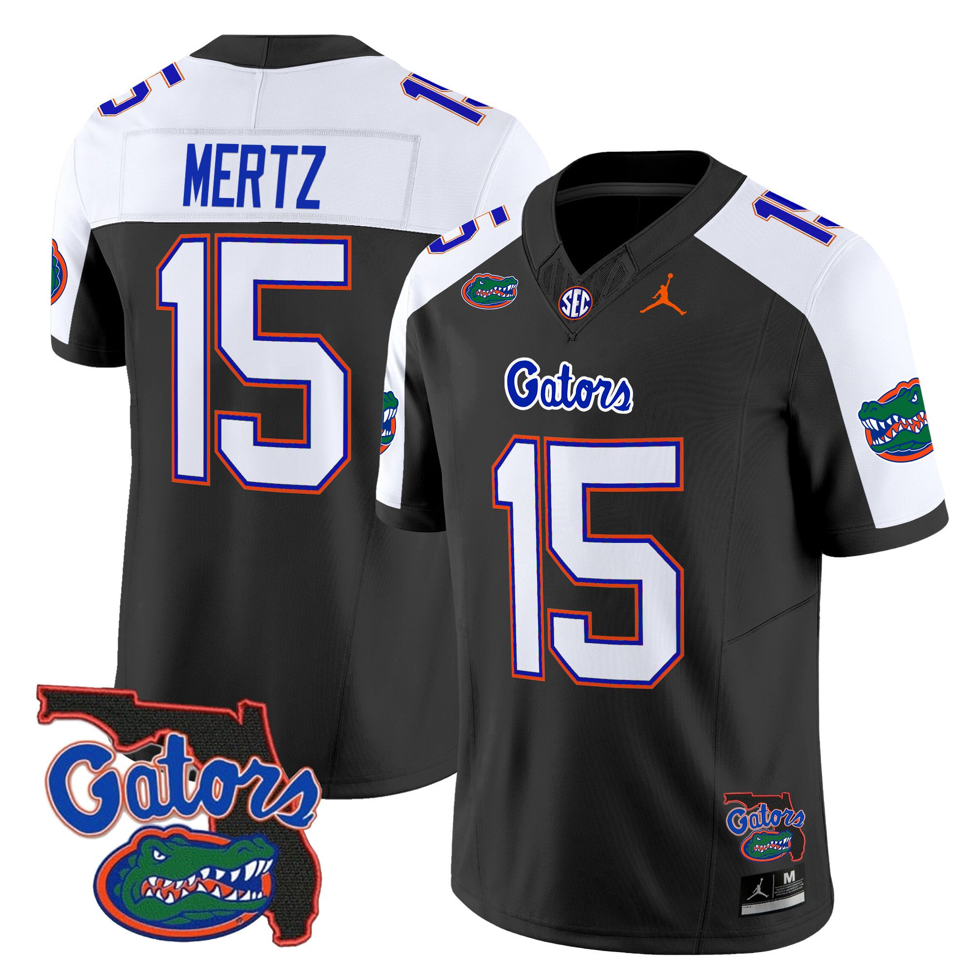 Men Florida Gators #15 Mertz Black 2024 Florida Patch Vapor Limited NCAA Jersey->ncaa teams->NCAA Jersey
